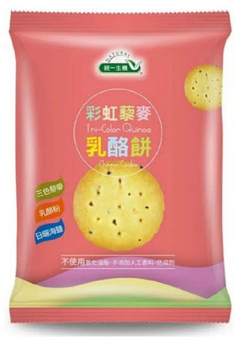 統一生機 彩虹藜麥乳酪餅, 65g, 1個