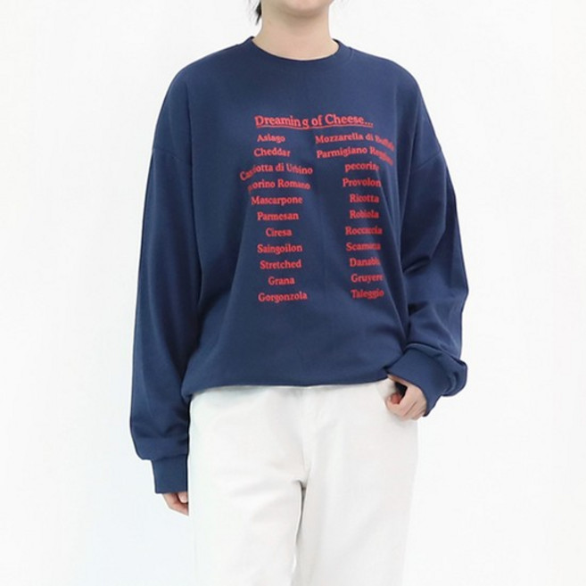 스콰즈 맨투맨 SWV060 3COLOR 남여공용 루즈핏 레터링 긴팔티셔츠