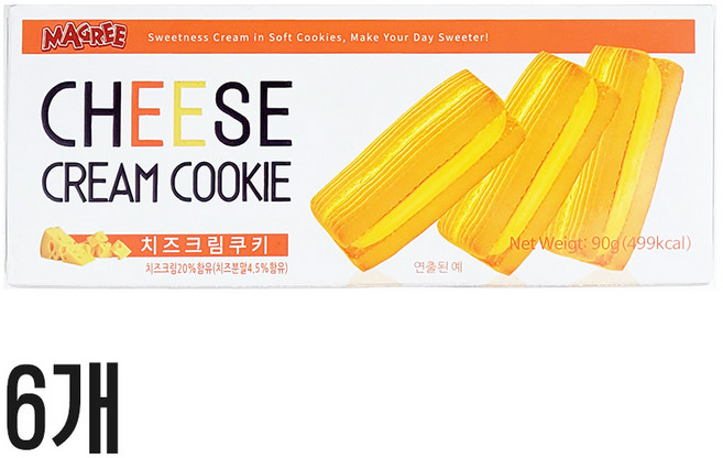 매그리 치즈크림 쿠키, 6개, 90g