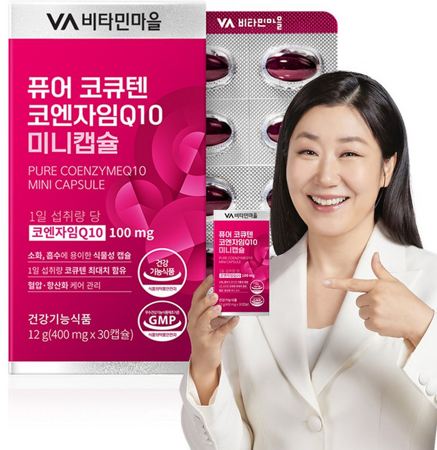 비타민마을 퓨어 코큐텐 코엔자임Q10 미니캡슐 12g, 30정, 1개