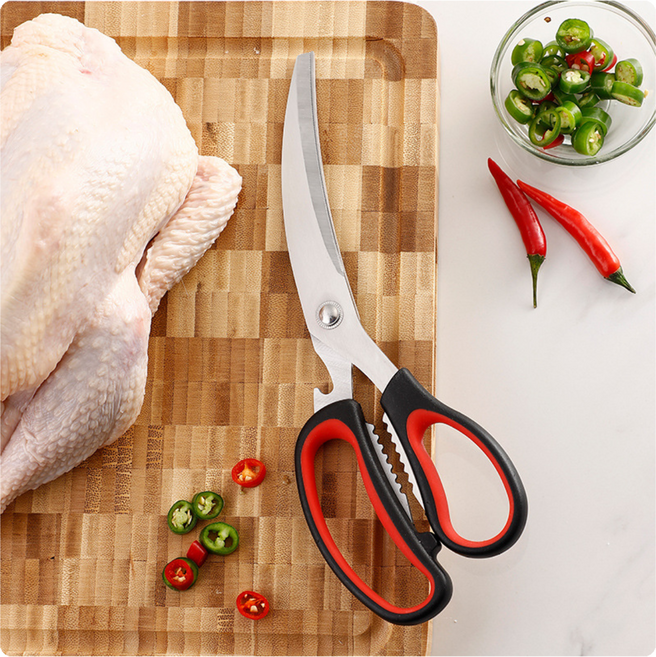 곡선형 다용도 고기 주방 가위, 1개