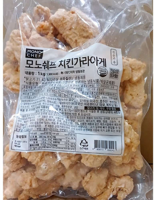 모노셰프 냉동가라아게 업소용 순살닭강정 1kg, 1개