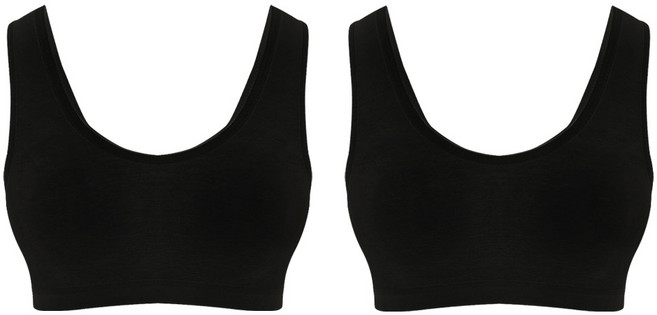 젝시나인 면스판 아웃밴드 노와이어 스포츠브라 2p 세트 XND9301