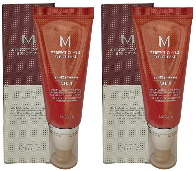 미샤 M 퍼펙트 커버 BB크림 RX SPF42 PA+++, 21호x2개, 50ml, 2개