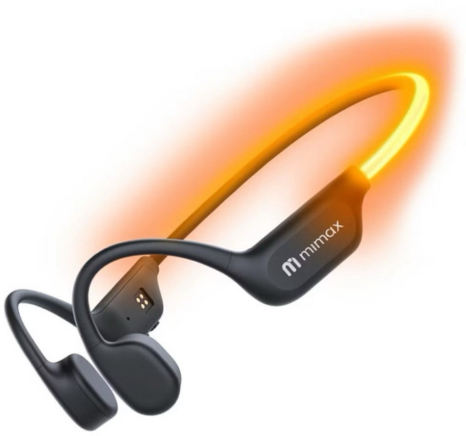 mimax米覓 骨傳導運動耳機：游泳防水、AI通話降噪藍牙耳機, 黑橙色, CS15