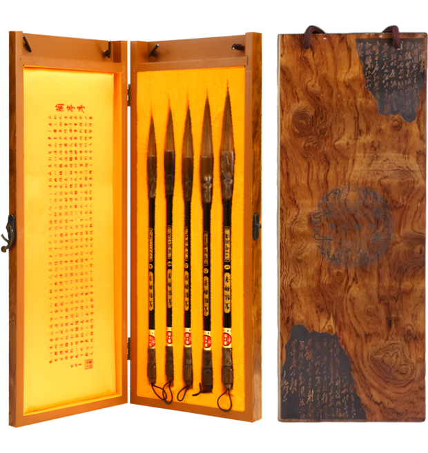 Naccessory 고급 서예 붓 5종 세트 캘리그래피 족제비털, 1세트