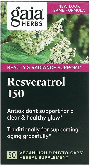 가이아 허브 102655 레스베라트롤 150mg 리퀴드 캡슐 50정 비건, 1개 - 쿠팡