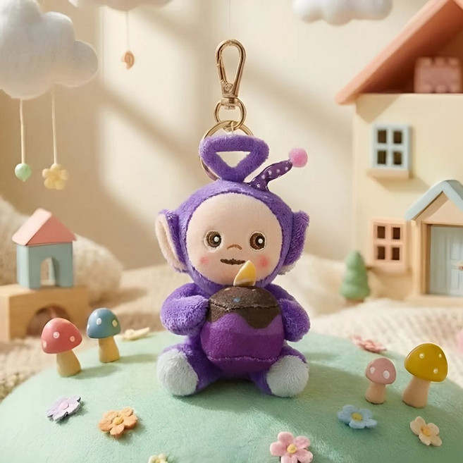 생일케잌을 들고있는 봉제 가방고리 7cm