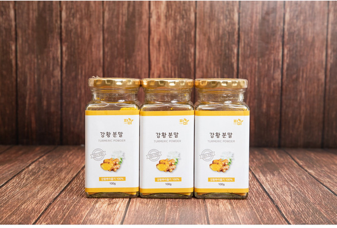 파미강황 국내산 100% 가평농부가 기르고만든 강황울금가루100g 면세점 제품, 100g, 3개, 3병 추가할인