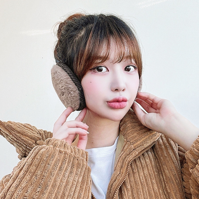 VANANA2 겨울 방한 보온 페이크퍼 남녀공용 와이어 털귀마개
