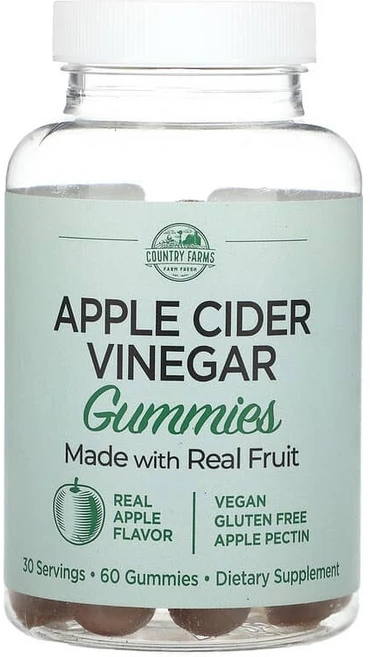 Country Farms 사과 식초 구미젤리 진짜 사과 구미젤리 60개(구미젤리 1개당 250mg) CFM-11548, 1개 - 쿠팡