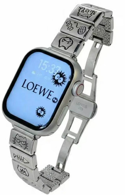 부금 울트라 호환 스테인리스 메탈 스트랩 애플워치 49 46 45 44 42 41 40 38mm, 1개, 블랙