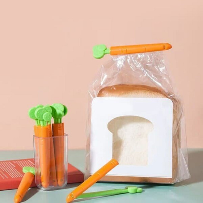 완벽 밀봉 당근 모양 밀폐 클립 (5개세트), 단품