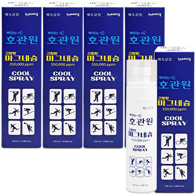 뿌리는 호관원 고함량 마그네슘 쿨스프레이, 5개