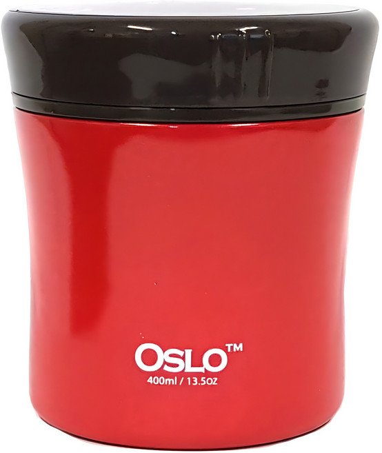 오슬로 스테인레스 스틸 보온 푸드자 죽통, 레드, 400ml, 1개