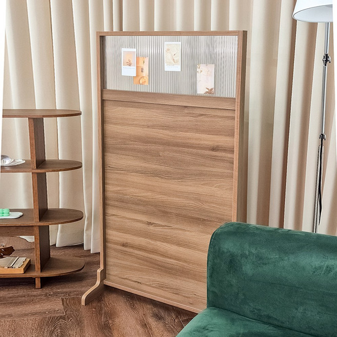 카미코코 공간 분리 가벽 가림막 스탠드 유리 파티션 835x1500, 아카시아