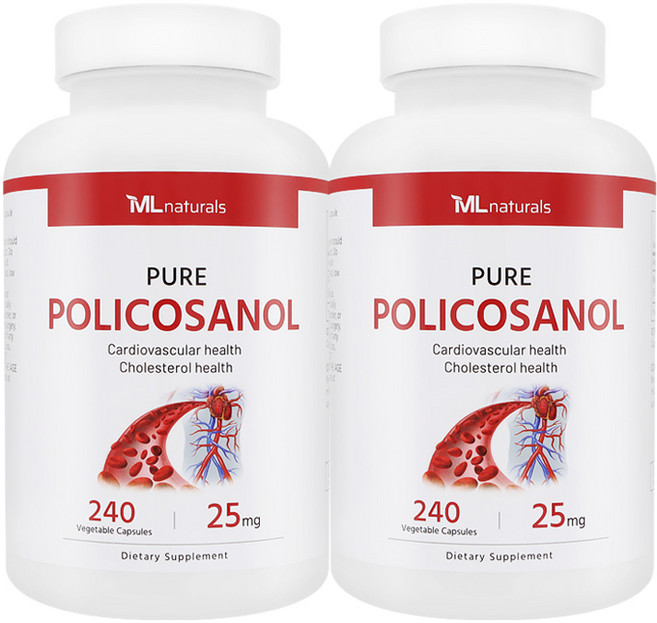 2병 마이라이프 내추럴스 폴리코사놀 25mg 240정 (총지방족 95%/옥타코사놀 61%) (16개월), 2개