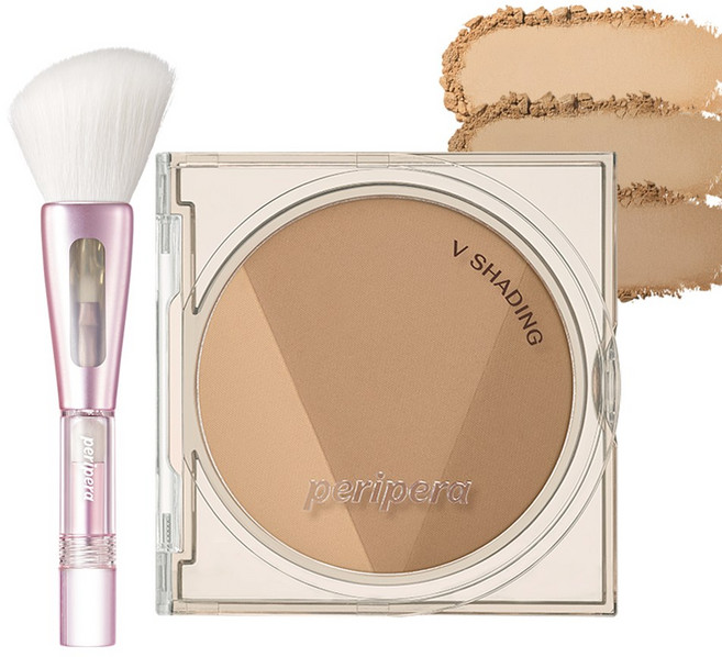 [SET] 페리페라 브이 쉐딩 (AD) + 컨투어 브러쉬 (랜덤발송), 내추럴브라운, 1개