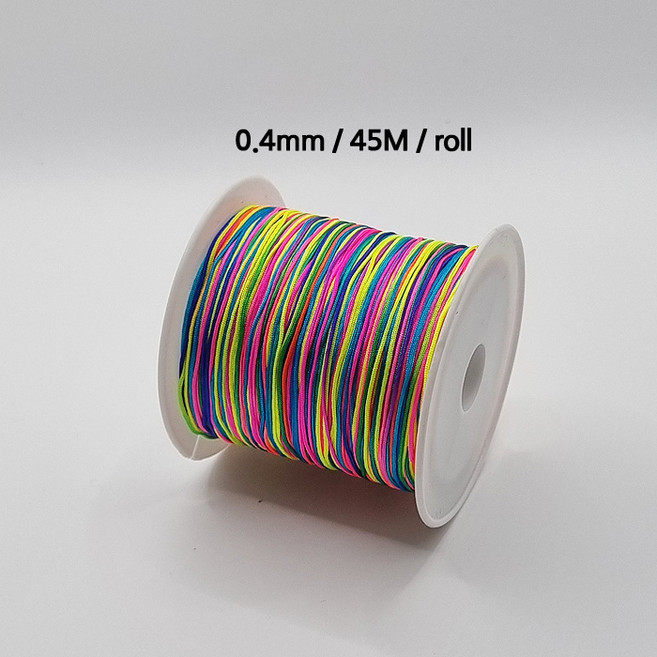 [비즈엔케이] 0.4mm 나일론 매듭실 45M (롤) 판매단위 팔찌 만들기 재료, 1개, 혼합