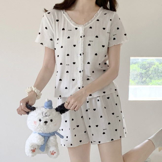 드마엘 아르테 여성 러블리 프릴 레이스 파자마 (8color)+델로나