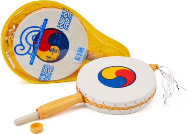 명창악기 학교추천 전통소고 가방소고 초등학교 준비물 친환경 천연소가죽, 1개, 노랑