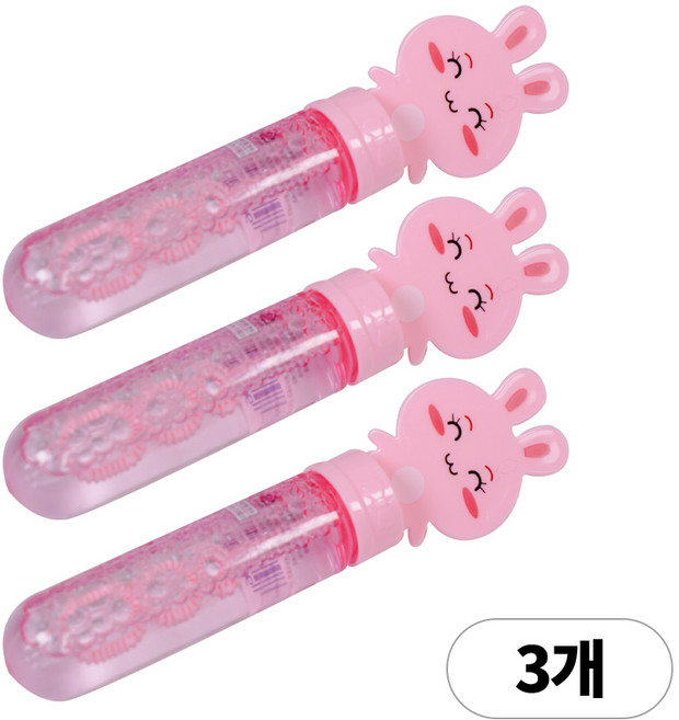 디어플레이스 보글보글 미니 비눗방울, 3개, 아기토끼 핑크