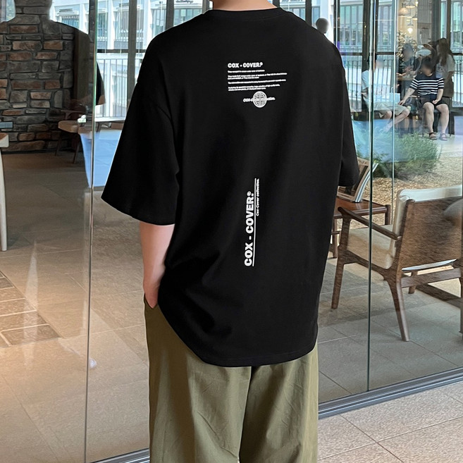 어반플리커 남자 오버핏 빅사이즈 프린팅 반팔티셔츠