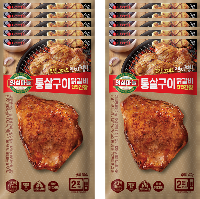 의성마늘 통살구이 간장 닭갈비 120g 10개, 의성마늘 통살구이 간장 닭갈비 120g, 10개