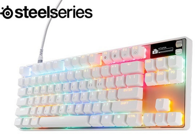 스틸시리즈 유선기계식 키보드 Apex Pro TKL Gen 3 자석축 화이트, 한글각인