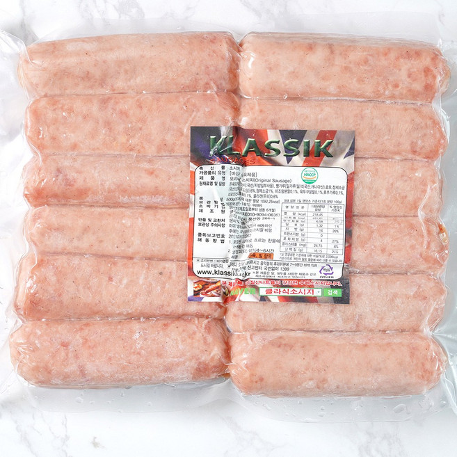 [클라식소시지] 영국식 고급 수제소세지 5종과 수제베이컨, 오리지널소시지, 500g, 1개