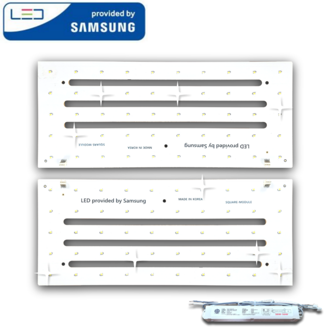 삼성LED 모듈 사각방등 50W 380x160mm 2장 국내제작 플리커프리, 주광색, 1세트