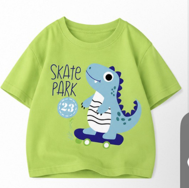 兒童T恤 卡通恐龍滑板圖案 SKATE PARK