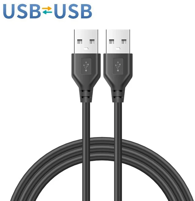 이중 USB 컴퓨터 연장 케이블 2.0 유형 A 남성-남성 고속 480Mbps 하드 디스크용 검정색 데이터 라인, 01 Black, 01 Black