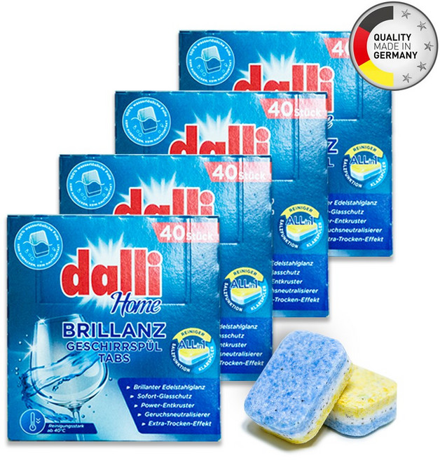 독일 달리 식기세척기세제 40개입 타블렛 올인원 고농축 브릴란츠 179년, 850g, 4개