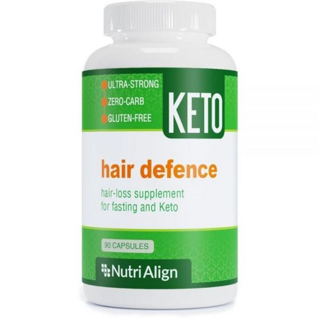 Nutri-Align 케토 및 단식을 위한 모발 방어 비오틴 복합체 | 90캡슐 | 고강도 모발 성장 비오틴 - 캡슐 당 2500mcg | 비타민 A 엽산 및 칼슘, 1개, 90정