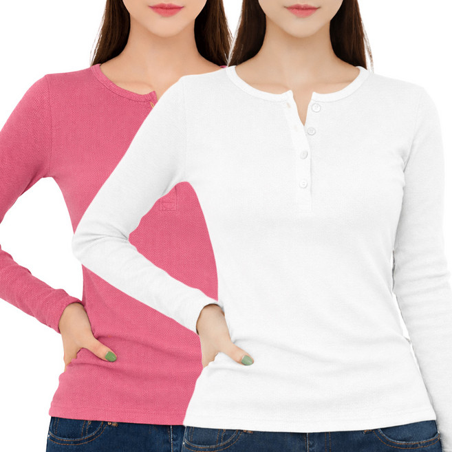 로로스키니 여성 티셔츠 1+1 슬림핏 긴팔 데일리 여자 기본 티