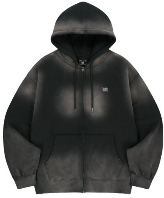 국내매장제품 BROWNBREATH 브라운브레스 후드집업 SPRAYED TAG HOOD ZIP UP - BLACK 395558