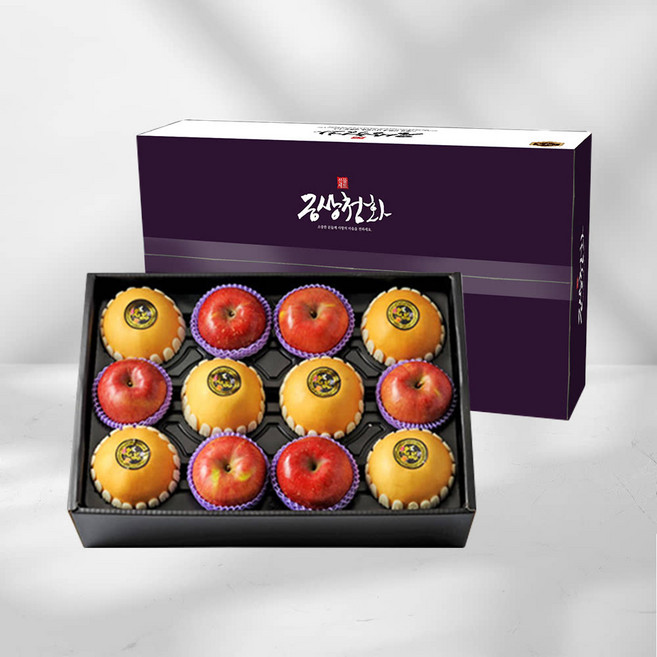 [우체국쇼핑][복담은] 명품 사과 배 6+6과 혼합선물세트 6kg 고급형 과일실중량 6kg+외박스포장+보자기동봉, 1개