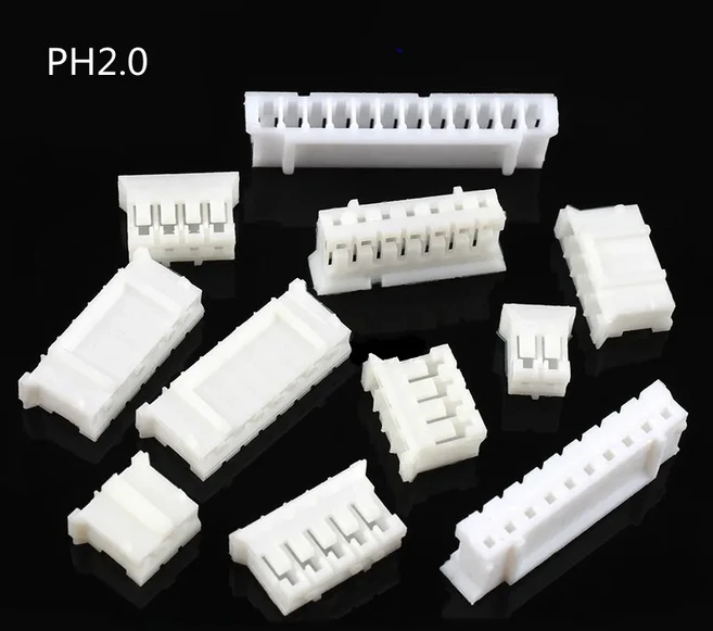 100개 JST SH ZH PH XH 커넥터 하우징 1.0mm 1.25mm 2.54mm 2P 3P 4P 5P 6P 7P 8P 10P 플라스틱 플러그 모, 09 2P, 05 PH 2.0mm