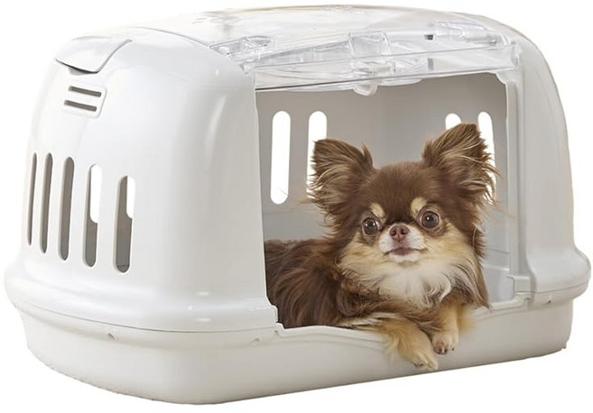 아이리스오야마 강아지 고양이 캐리어 펫하우스 캐리 내부가 보이는 P‑HC480 아이보리, 1