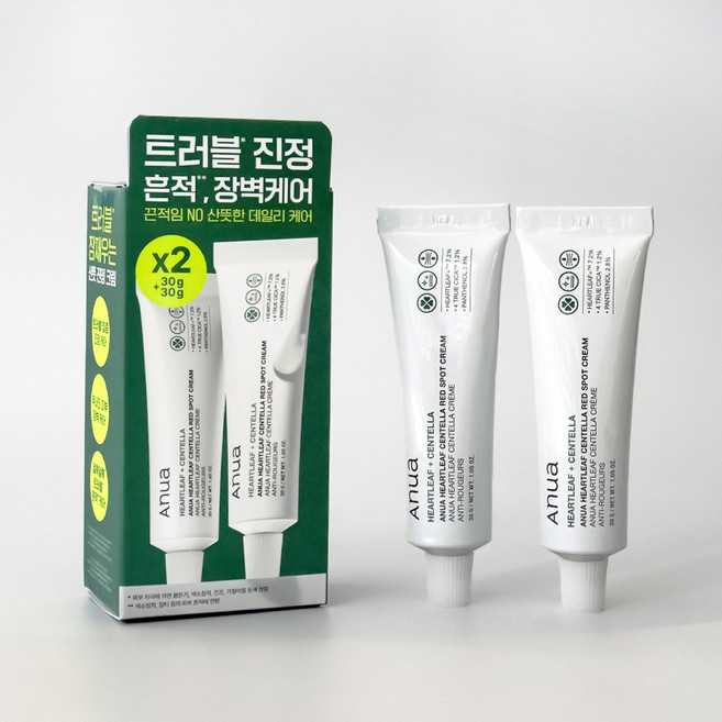 아누아 어성초 센텔라 레드 스팟 크림, 2개, 30g