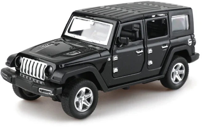 1:36 합금 지프 호환 랭글러 풀백 오프로드 자동차 장난감 모형 남자아이와 14세 이상, 03 Black