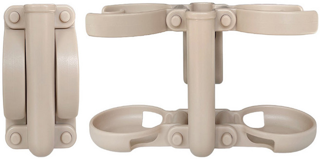 베베코지 유모차 컵홀더 2구 + 핸드폰 홀더 3in1 접이식 슬림형, 베이지