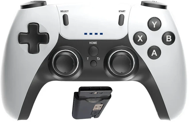 PS1 PS2 PS3 PC 용 무선 게임 컨트롤러 안드로이드 비디오 휴대용 콘솔 엔터테인먼트 패드, 01 번들 1, 01 하얀색