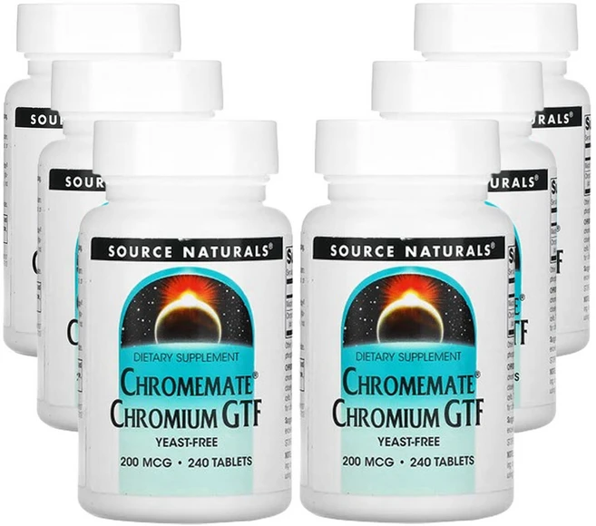소스네츄럴스 Chromemate 크로뮴 GTF 200mcg 240정, 6개 - 쿠팡
