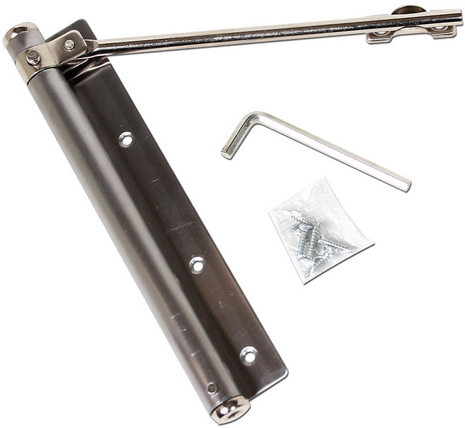 자동 도어 클로저 자동 문 닫힘 목문 크로져 방문 열손실방지, 1개, 실버