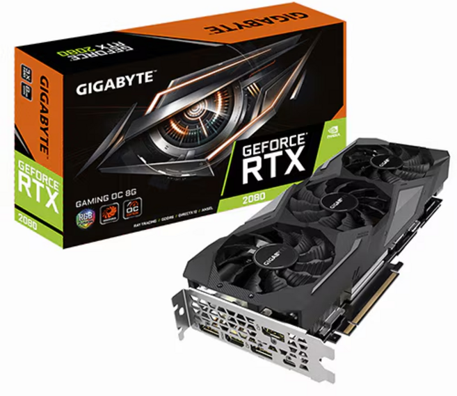 GIGABYTE 지포스 RTX 2080 GAMING D6 8GB 노멀 3팬 블랙중고