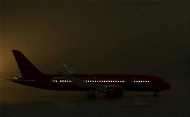 아시아나항공 아시아나 보잉747 비행기 모형 43cm 1130 scale plane w, 빛으로, 1개