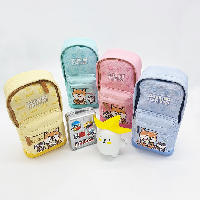 9000 시바견 배낭필통 1개 랜덤