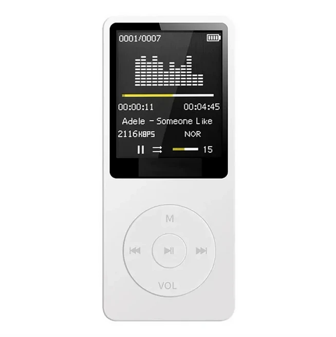 Xiaomi Mp3 음악 플레이어 무손실 휴대용 Fm 라디오 외부 초박형 MP4 스포츠 워크맨 레코더 사진 Viewe, 11 하얀색